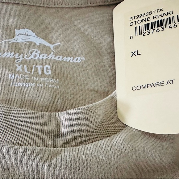 Tommy Bahama Men’s PARADISE FAIRWAY T-Shirt Size XL Color Stone Khaki Golf - Picture 3 of 4